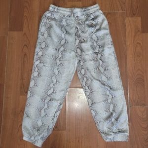 Anthropologie silky snakeskin print jogger